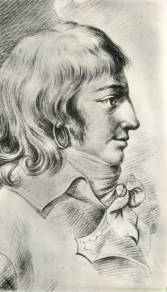 Saint-Just — desenho por C. Guérin — Service Commercial Historiques, Paris - Frente