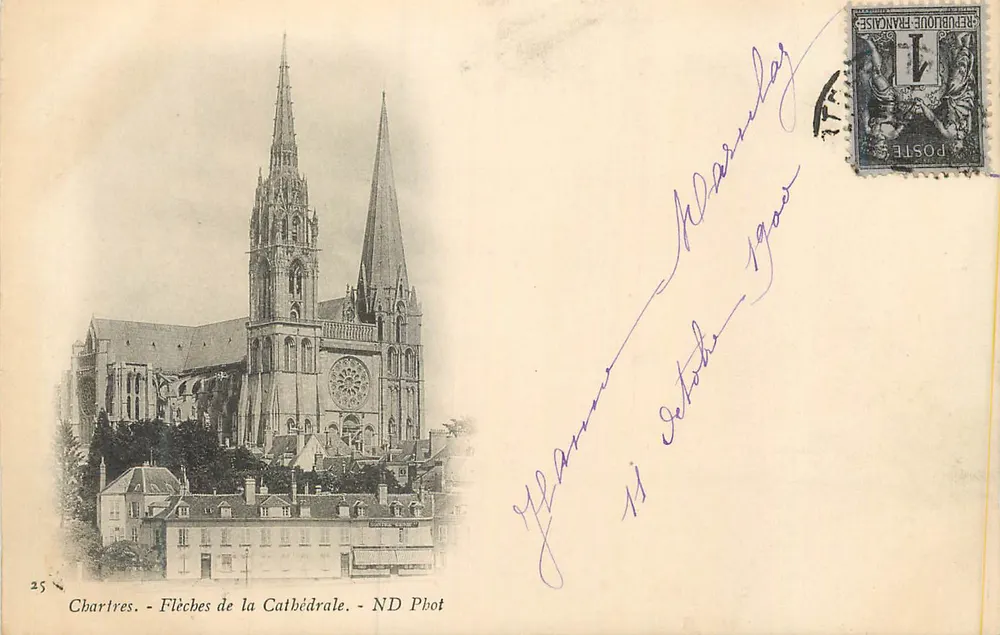 Chartres - Las Flechas de la Catedral — ND Phot, n°25 - Anverso