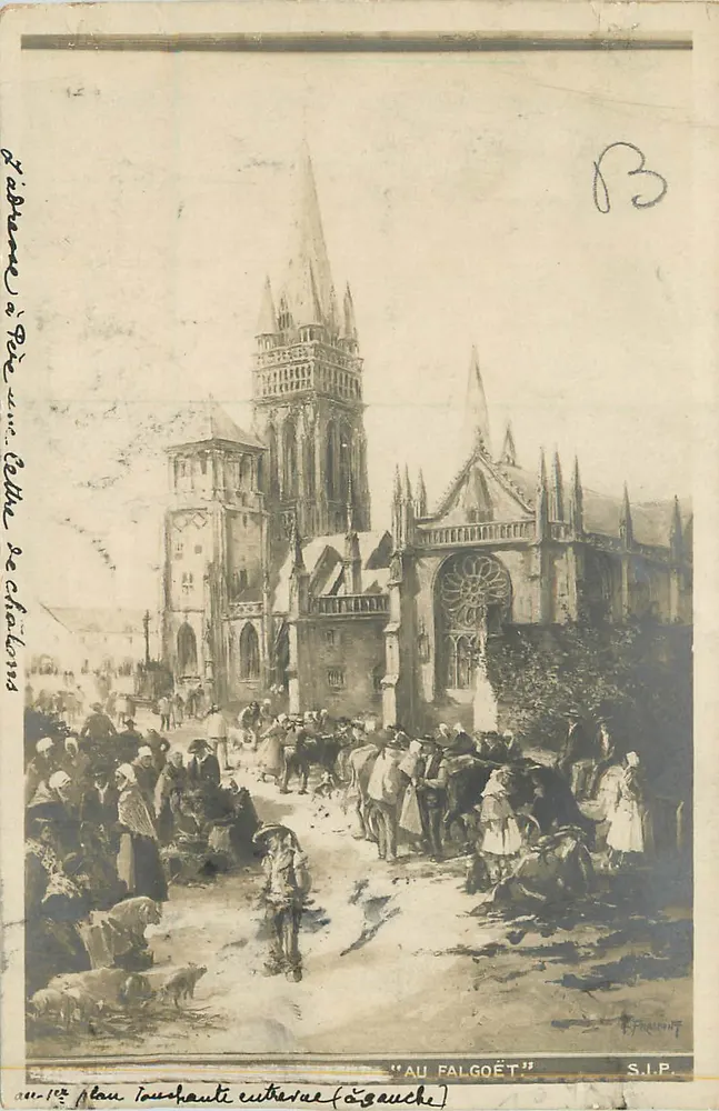 No Falgoët — Vista da catedral de Reims — S.I.P. n° 108 - Frente