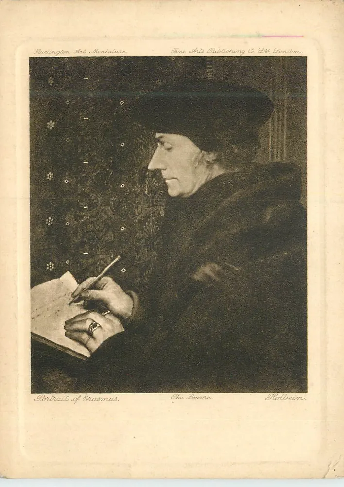 Retrato de Erasmo — O Louvre — Burlington Art Miniature, Fine Arts Publishing & Co. Ltd. Londres - Frente
