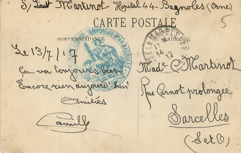 Bagnolles-de-l'Orne — Vue sur la Vée dans le parc de l'établissement thermal — Édition Molte, n°171 - Verso