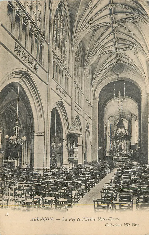 Alençon — La Nef de l'Église Notre-Dame — Collections ND Phot - Recto