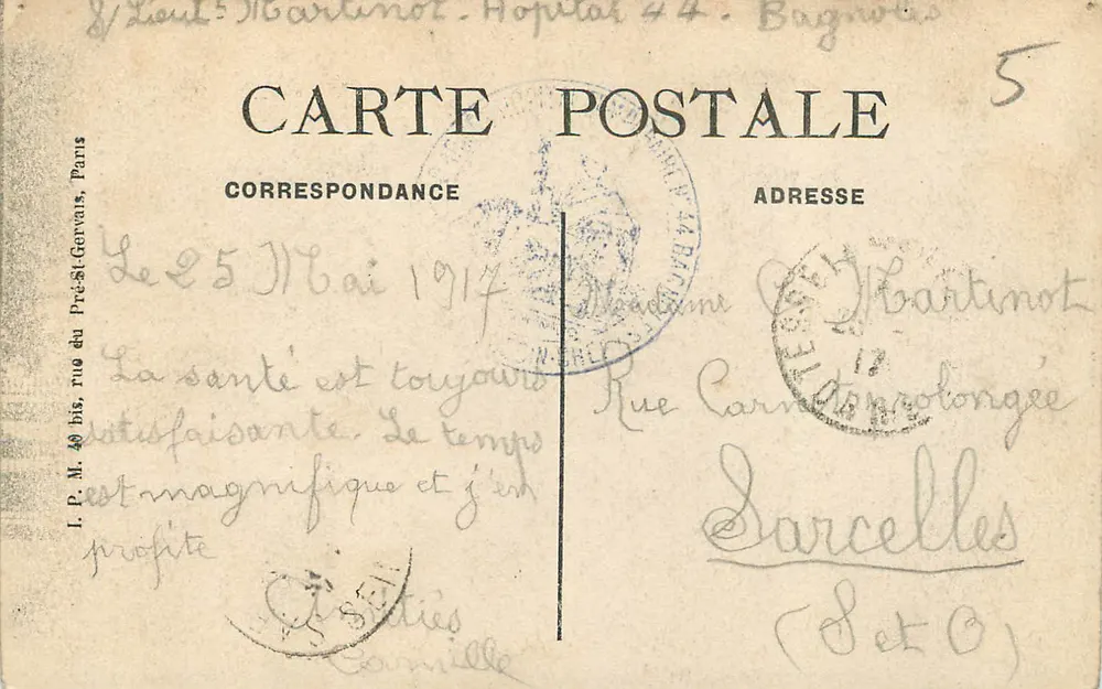 Bagnolles-de-l'Orne — Péristyle des Bains — A.D. — Panneau de Jroite - Verso