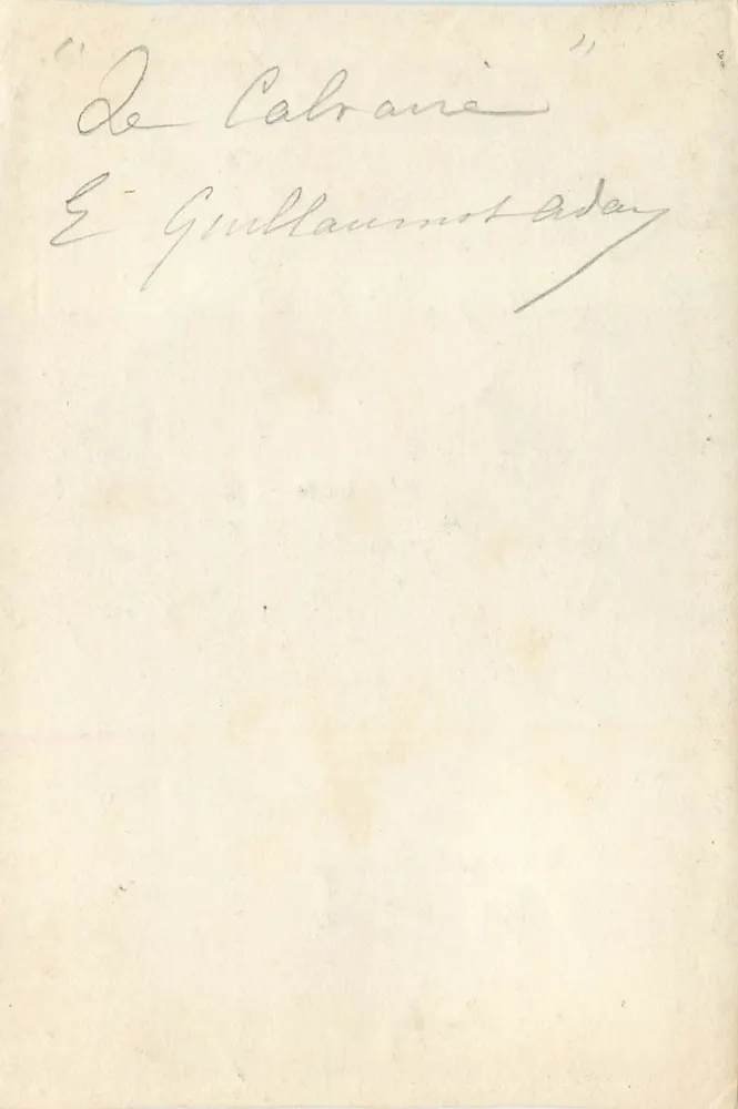 De Calbranie — Editor Desconhecido — assinatura do artista Guillaume Adam - Verso