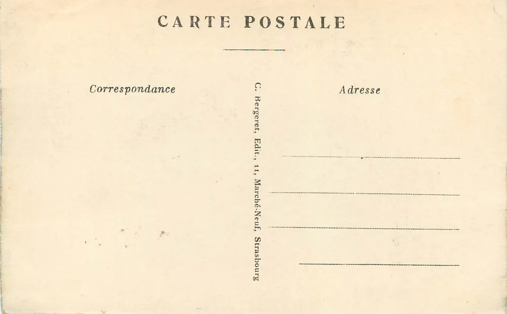 Le DONON — vista da localidade com montanha no fundo — C. Bergeret, Edit., 11, Marché-Neuf, Strasbourg - Verso