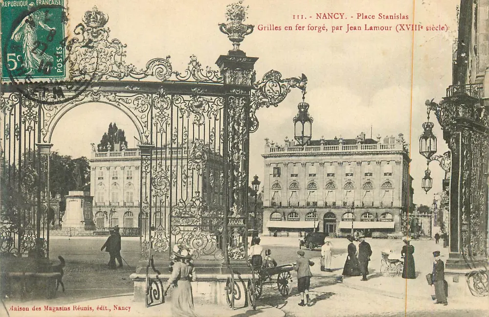 Nancy - Place Stanislas - Eisenwerk-Türen, von Jean Lamour (18. Jahrhundert) - Vorderseite