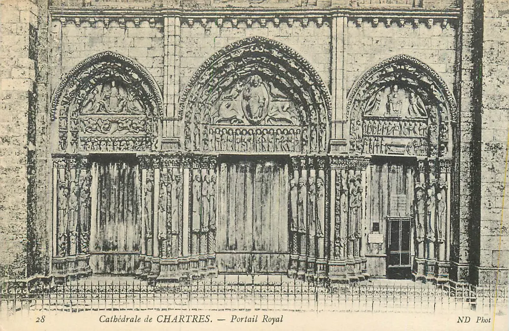 Cattedrale di CHARTRES — Portale Reale — ND Phot - Recto