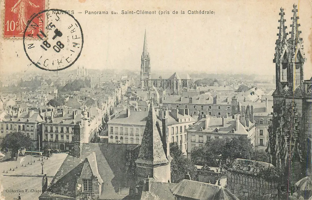 NANTES — Panorama sur Saint-Clément (pris de la Cathédrale) — Collection F. Chapel - Recto