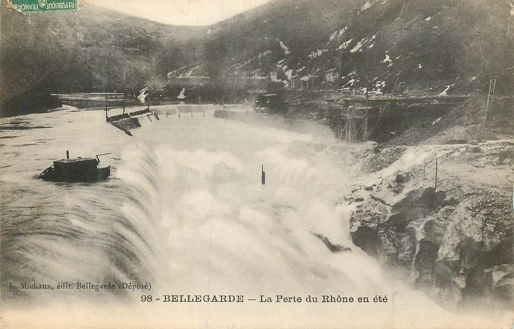 Bellegarde — The Fall of the Rhône in Summer — Michaux, publisher Bellegarde (Registered) - Front