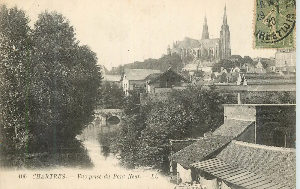 Chartres — Vista tomada desde el Puente Nuevo — LL, n° 106 - Anverso