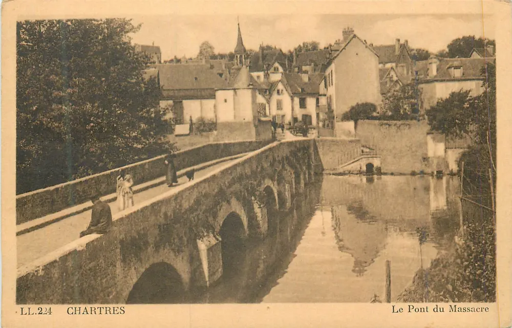Chartres — O Ponte do Massacre — LL.224 — editor G.A.P. Paris - Frente