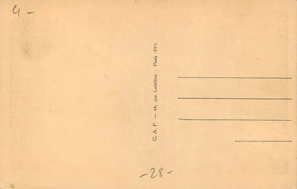 Chartres — O Ponte do Massacre — LL.224 — editor G.A.P. Paris - Verso