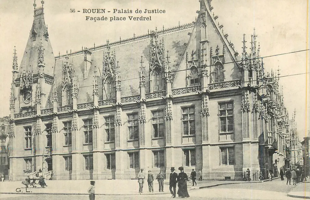 Rouen — Pałac Sądowy — Frontowa część placu Verdrel — G.L. nr 56 - Awers