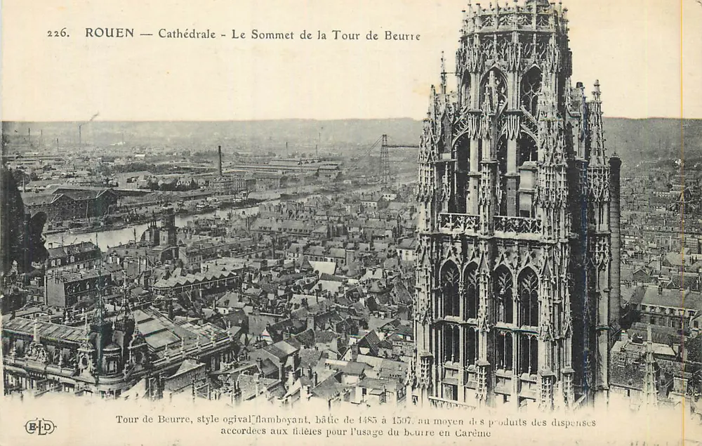 Rouen — Kathedrale — Gipfel der Buttertürme - Vorderseite