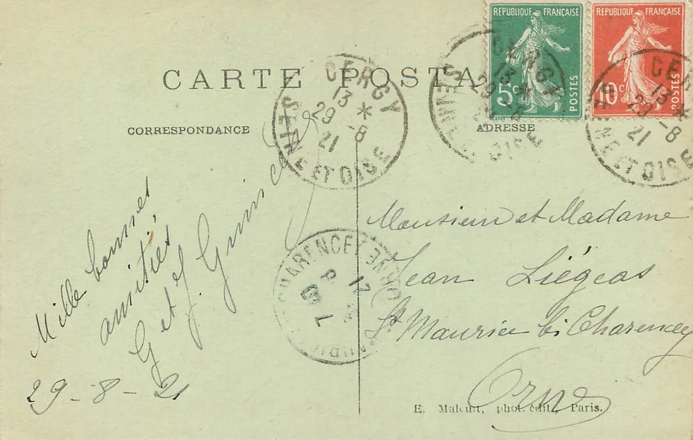 CERGY — Margens do rio Oise — E. M. - Verso