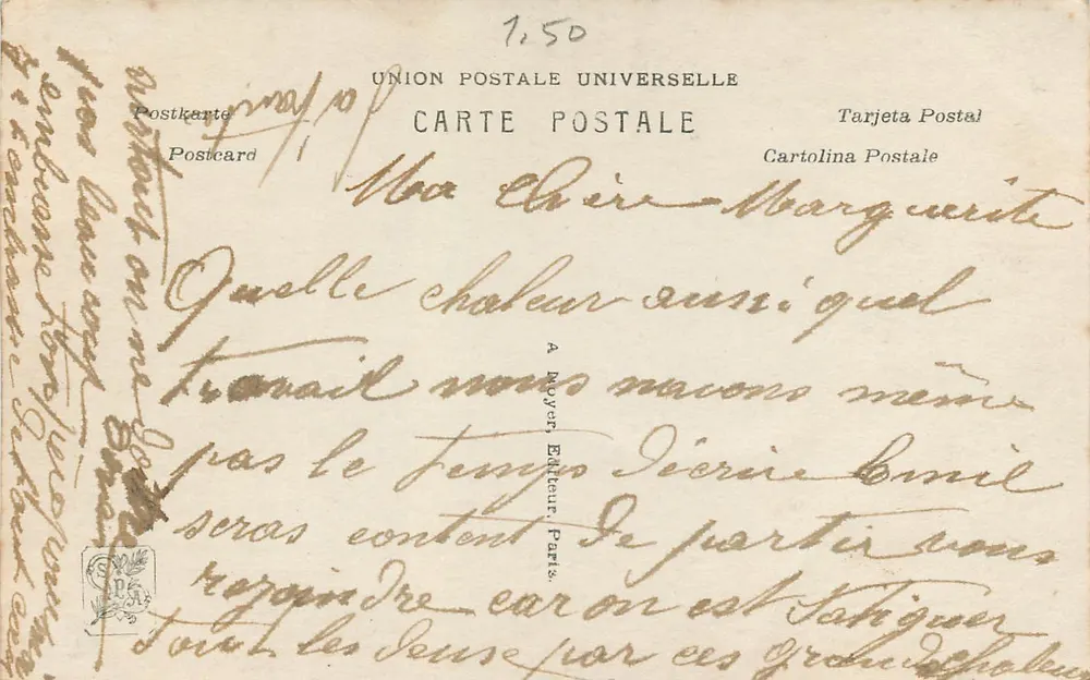 Mutter, die ihr Kind stillt — Salon 1911 — Mlle Vallayer Moutet — Nr. 698 — Verlag A.N. Paris - Rückseite