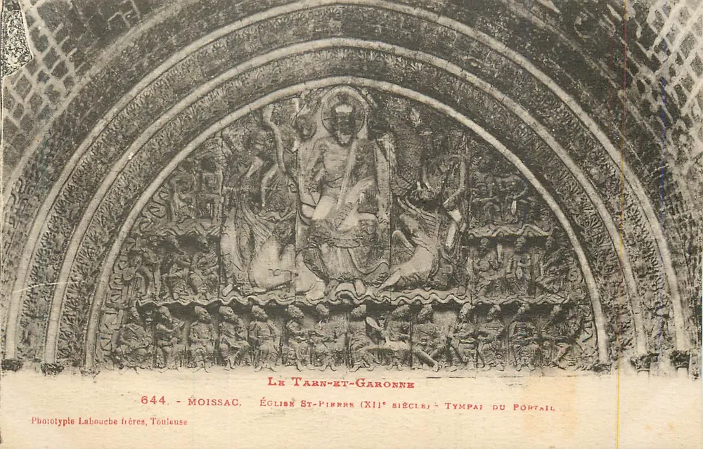 Moissac — Kirche Saint-Pierre (12. Jahrhundert) — Tympanon des Portals - Vorderseite