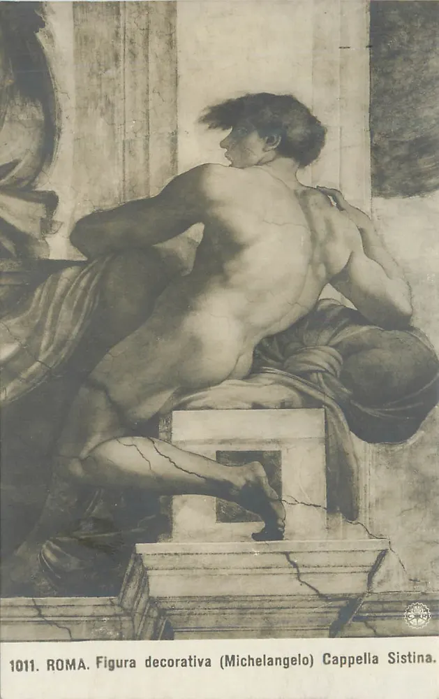 dekorative Figur (Michelangelo) — Sixtinische Kapelle — Nr. 1011, Verlag NPG - Vorderseite