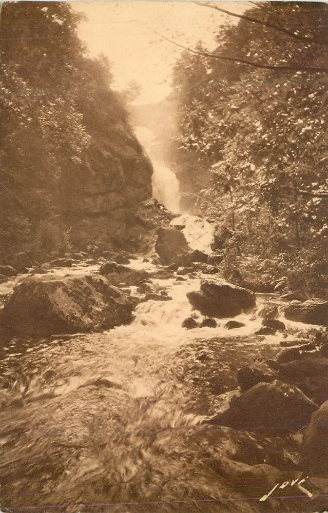 De Grote Waterval van Gimel — La Grande Cascata (Corrèze) — Uitgave Jové Pau (B.P.P.) - Voorkant