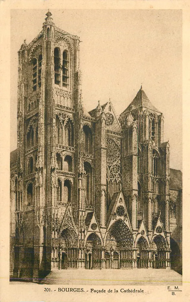 Bourges - Facha da Catedral — E. M. B. n° 201 - Frente
