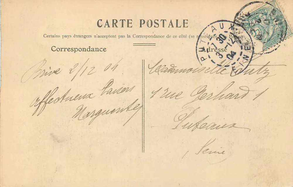 Brive — Altes Kollegium. (Heute Sekundarschule für junge Mädchen.) — Nouvelles Galeries, Verlag. - Rückseite