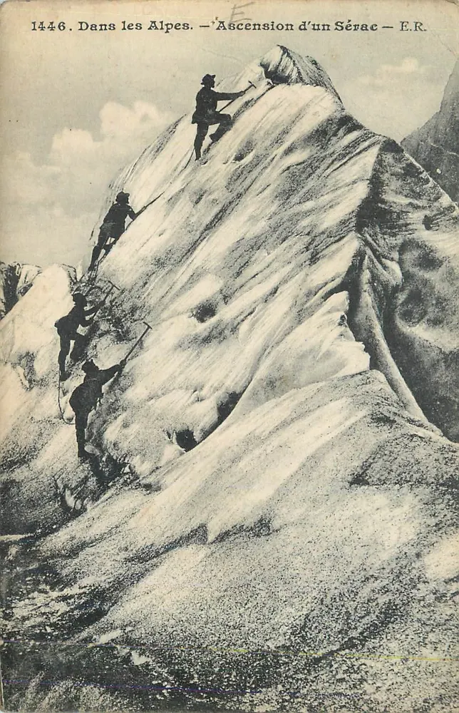 Nelle Alpi — Ascensione di un Seracco — E.R. n°1446 - Recto