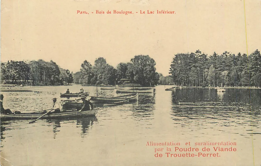 Paris - Bois de Boulogne - Le Lac Inférieur — Versorgung und Überversorgung durch die Fleischpulver von Trouette-Perret - Vorderseite
