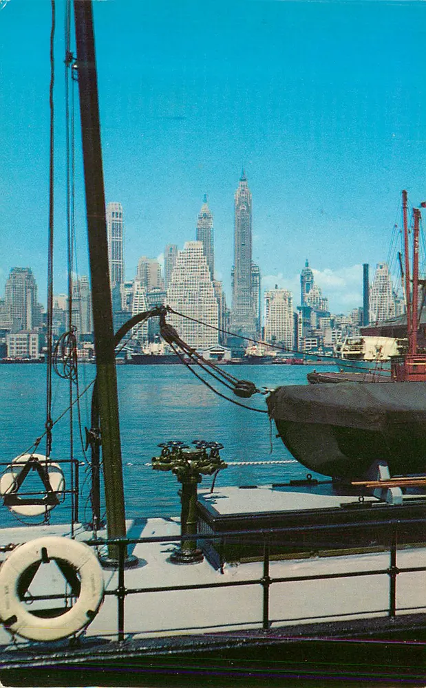 New York City — Ansicht des Hafens von einem Schiff — Verlag Alfred Mainzzer, Inc., Nr. 613 - Vorderseite