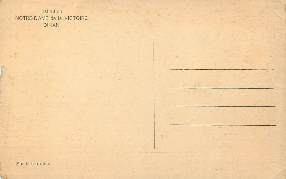 Institution Notre-Dame de la Victoire — Dinan — R. Biflet, Rennes - Verso