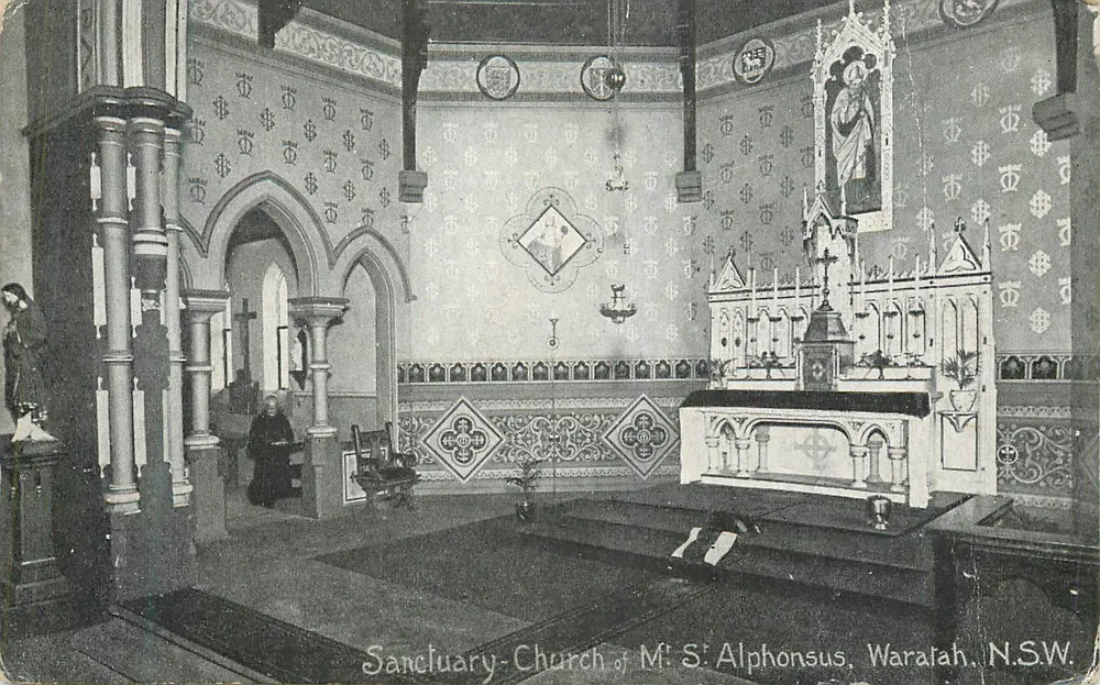 Heiligtum - Kirche von M. S. Alphonsus, Waratah, N.S.W. - Vorderseite