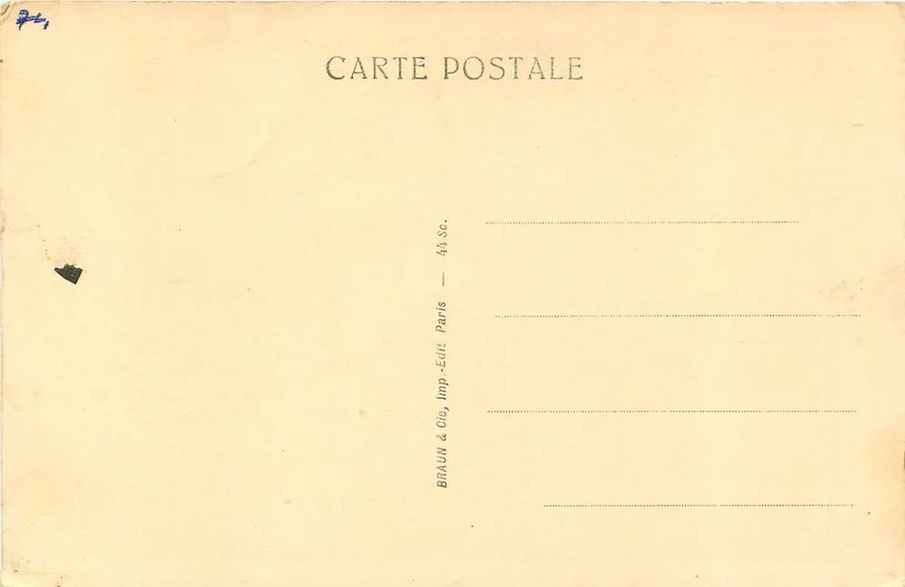 O Escrivão, estátua pintada (Arte Egípcia) — Museu do Louvre — Braun & Cie, Paris - Verso