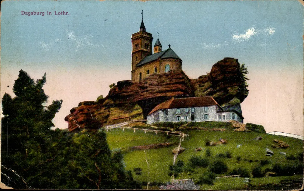 Dagsburg in Lothr. — Église et bâtiments sur rochers — éditeur non visible - Frente