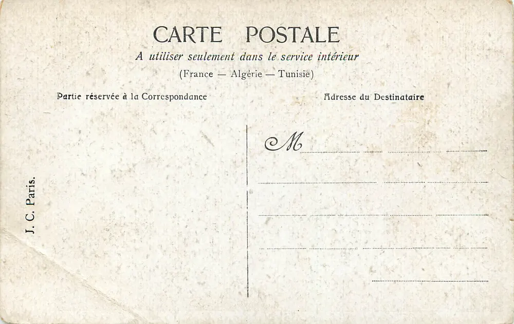 Le Galant Fotógrafo — J.C. Paris, n° não visível - Verso