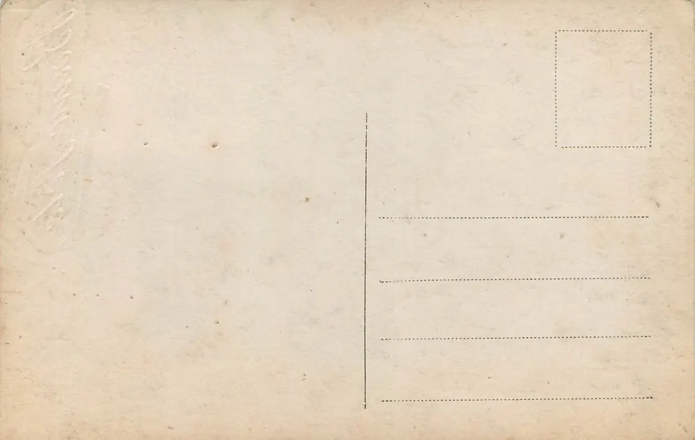 Jeune femme en buste — profil tenant un bouquet de roses — éditeur 'S.P.' n° 3094 - Achterkant