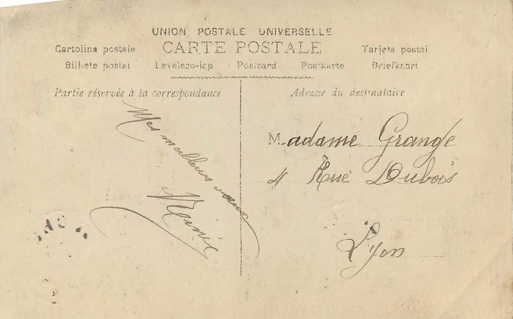 Jovem mulher — retrato — União Postal Universal, n° 7304 - Verso