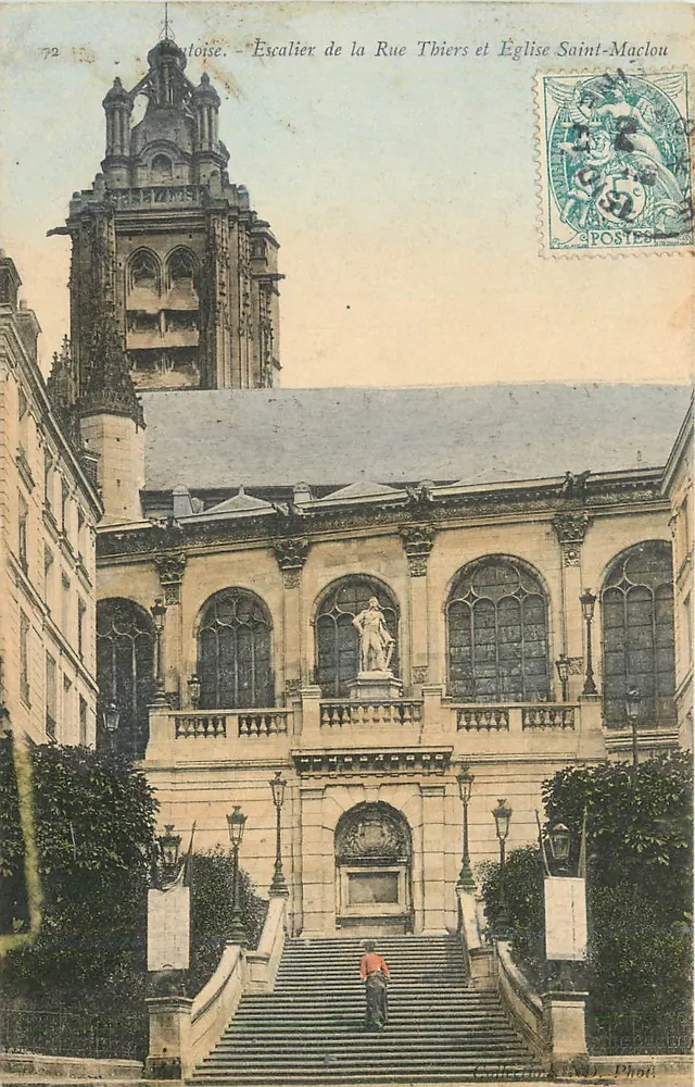Toulouse — Treppen der Rue Tibiers und Kirche Saint-Maclou — Phot. Collection - Vorderseite