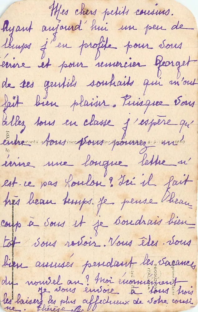 Criança com cachorro nevado — S. Bompard — n° 509 - Verso
