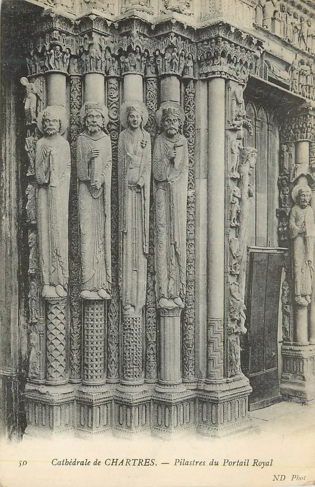 Kathedrale von CHARTRES — Pfeiler des Königstor — ND Phot - Vorderseite