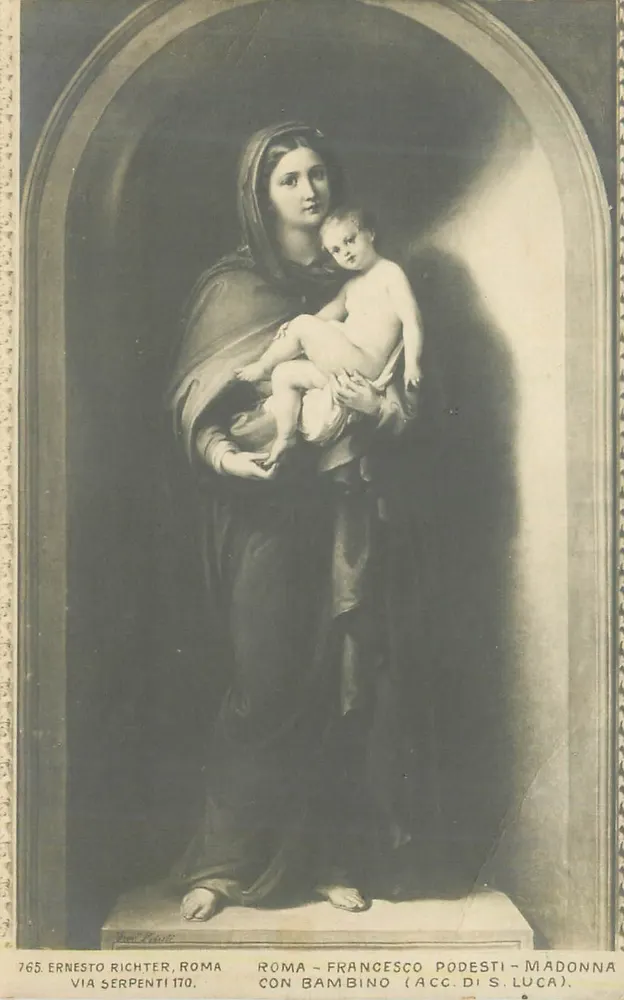 Madonna mit Kind — Statue von Francesco Podesti — Ernesto Richter, Rom - Vorderseite