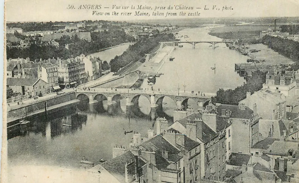 Angers — Ansicht der Maine, vom Schloss aus genommen — L. V., phot. - Vorderseite