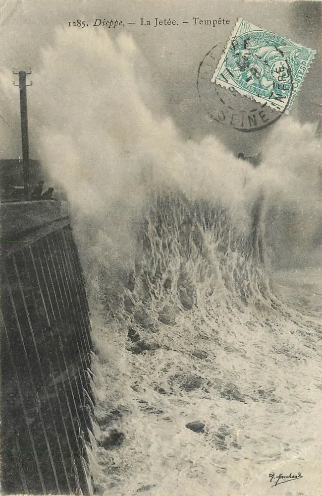 Dieppe — La Jetée — Burza — J. Farchaux - Awers