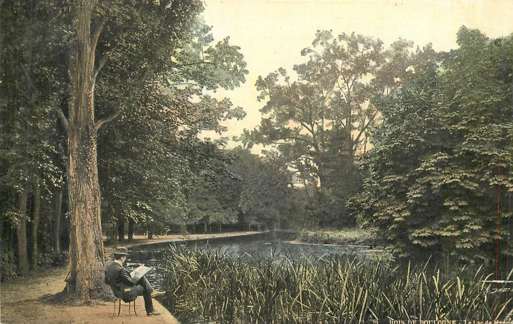 Bois de Boulogne — Lago da Sena — editor L. V. & Cie, Paris, n° 92 - Frente
