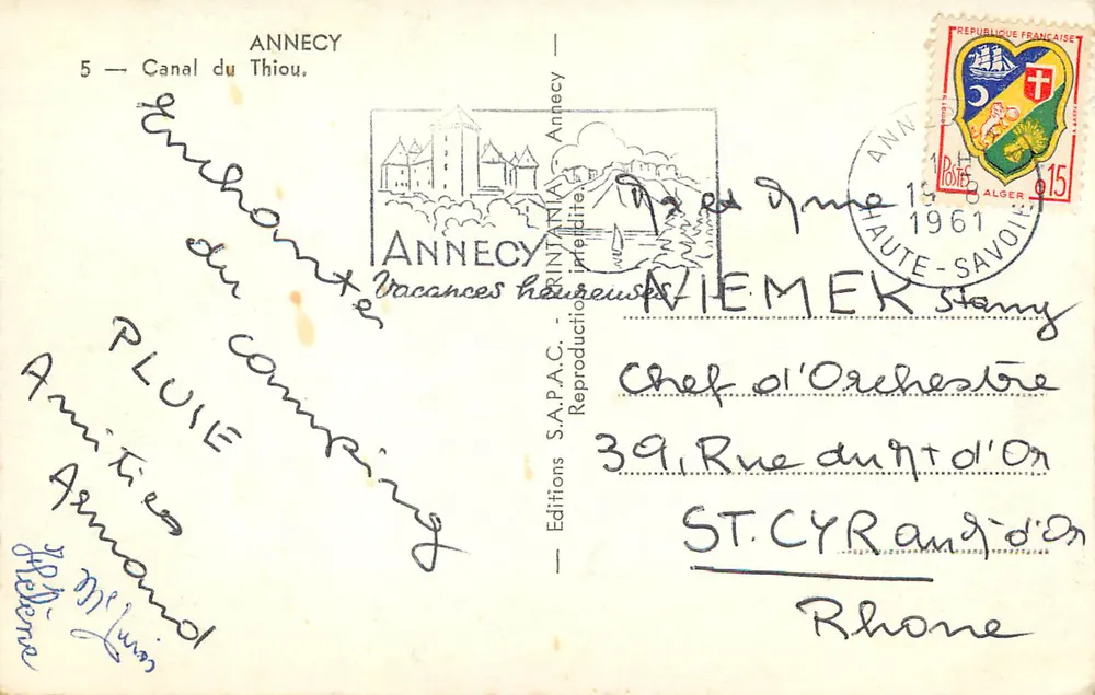 Annecy — Canal do Thiou — Éditions S.A.P.A.C. - Verso