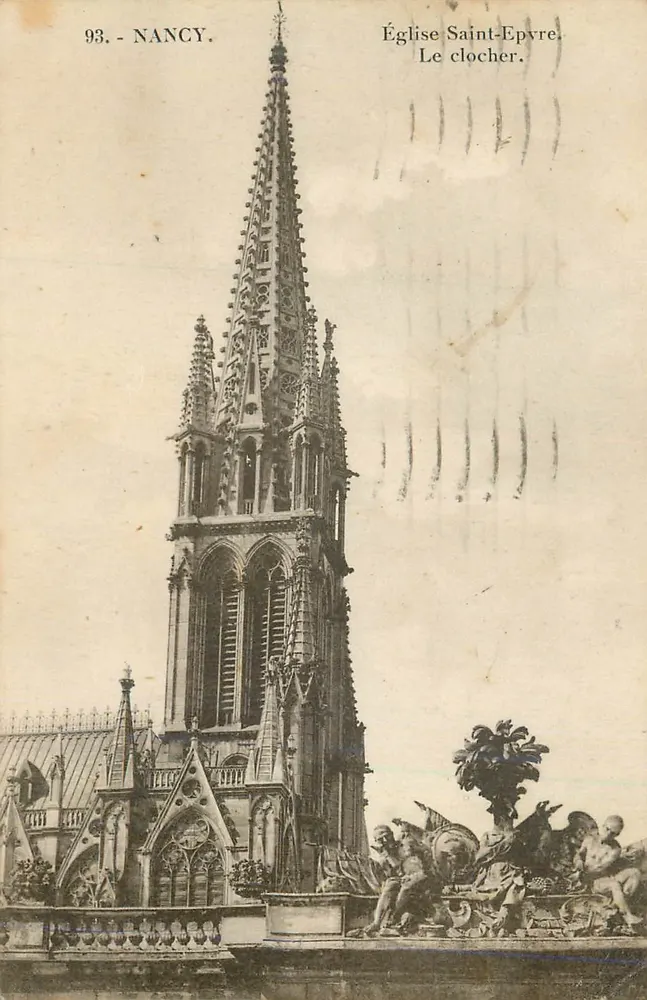 Nancy — Igreja de Saint-Epvre, o campanário — série 93 - Frente
