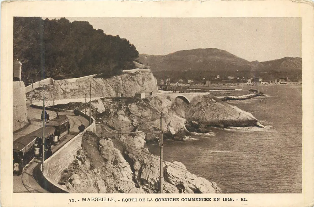 Marselha - Estrada da Corniche iniciada em 1848 — EL. - Frente