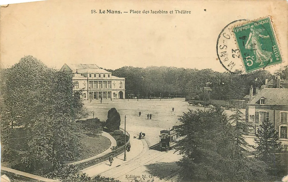 Le Mans — Place des Jacobins et Théâtre — Edition N.G. - Recto