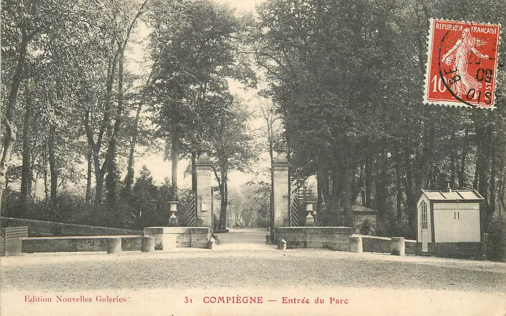 Compiègne — Entrada do Parque — Edição Nouvelles Galeries, n°31 - Frente