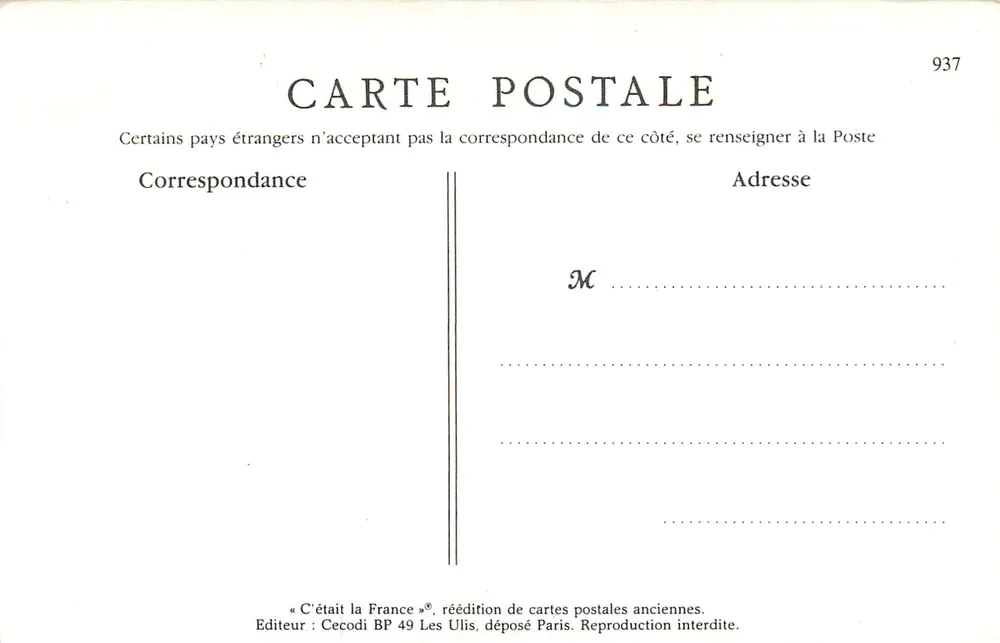 Une Rue de Paris à 4 heures le matin — Dépôt des Manchonsauer — J.H. n°903 - Verso