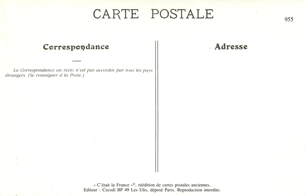 Ceuvillette de la fleur d'oranger — Grasse — Edição Artística J. Benoit filho fotog. Grasse, n°408 - Verso