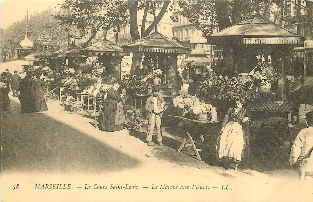 Marseille — Le Cours Saint-Louis — Le Marché aux Fleurs — LL. - Recto